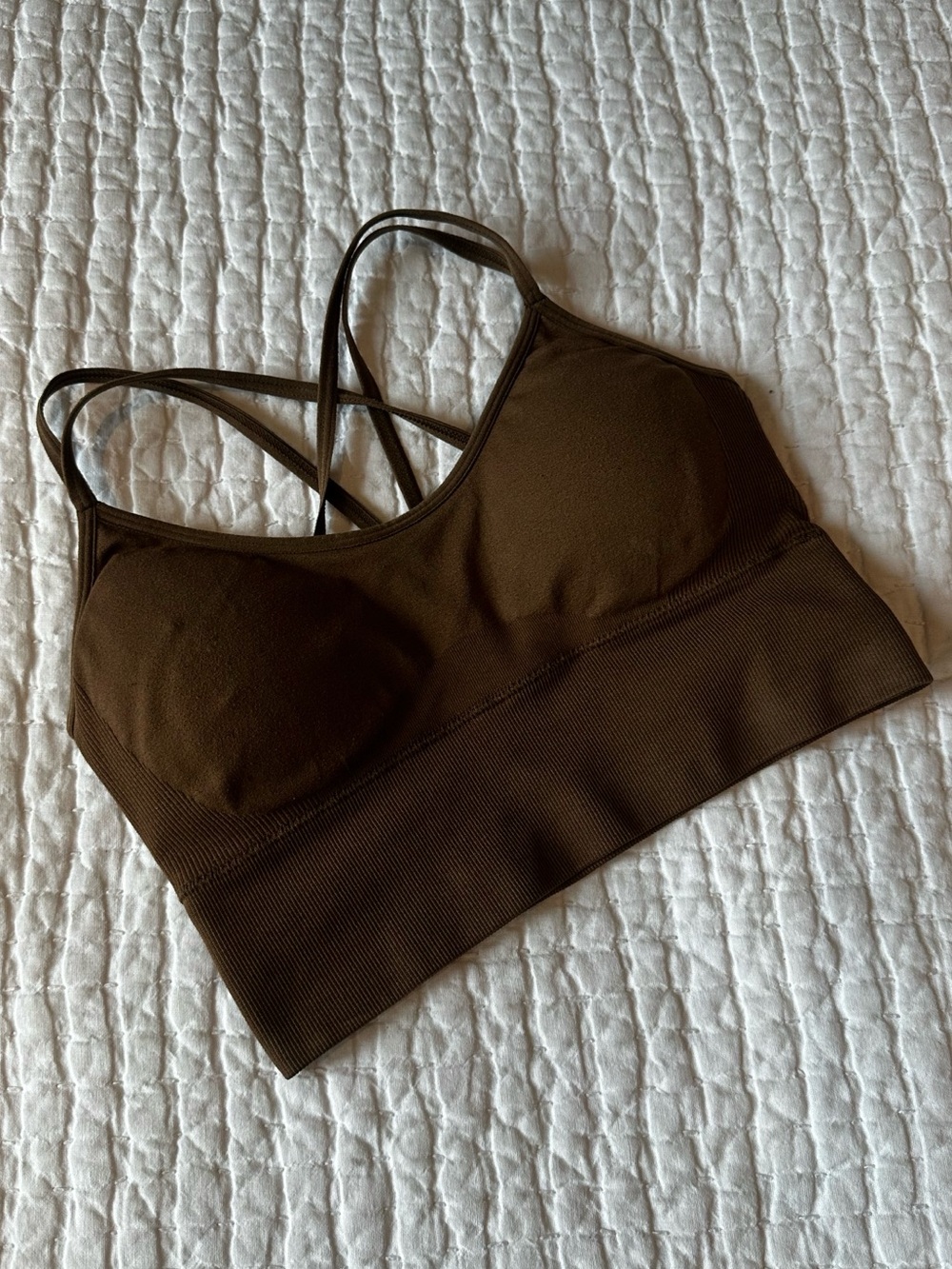 NVGTN Brown Strappy Seamless Sports Bra - Women Intimates & Athletic wear